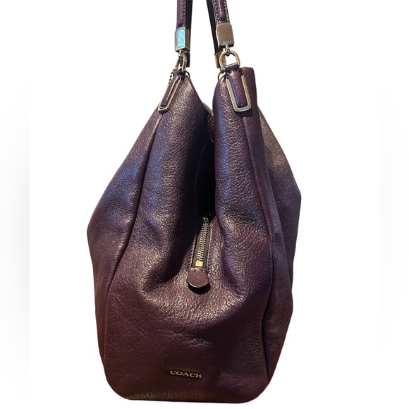 Vintage Coach Madison Phoebe Plum Pebbled Leather Shoulder Bag - Picture 3 of 13